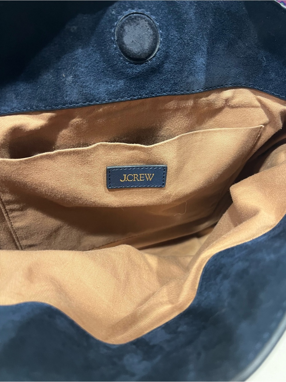 J. Crew Large Suede shoulder bag in Navy - Picture 10 of 11